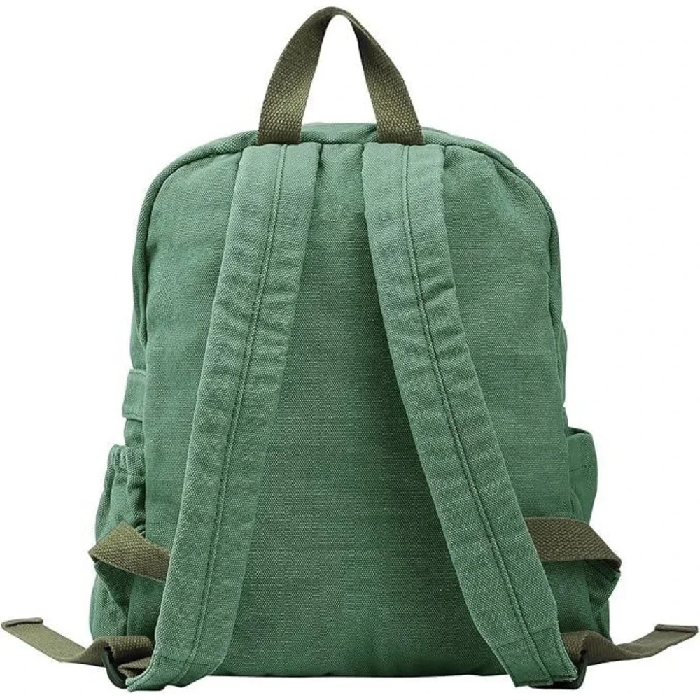 Phaoullzon Cute Green Backpack Purse for Kids Girls Canvas Bag With Pendant